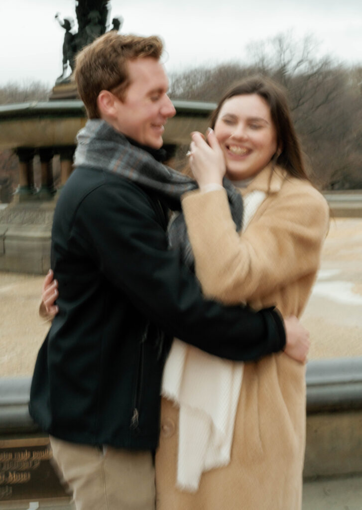 A couple wandering around Central Park together. Discover unique engagement photos in New York City. 