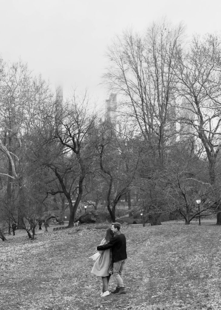 A couple wandering around Central Park together. Discover intimate engagement photos in New York City. 