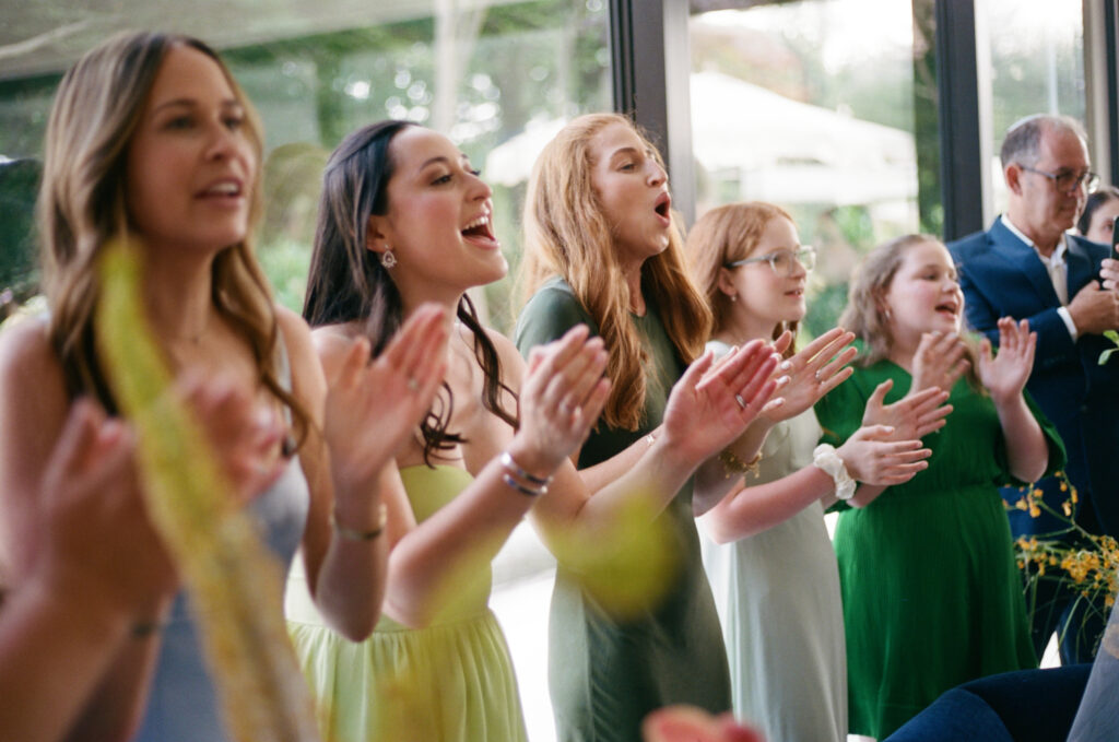 A candid photo of a jewish wedding bedekin captured on 35mm film. Discover candid film wedding photography in New York City.