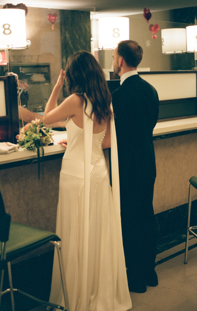 35mm and 120 film from a couples New York City Courthouse Wedding at City Hall. Discover documentary and editorial wedding photography on film in NYC. 
