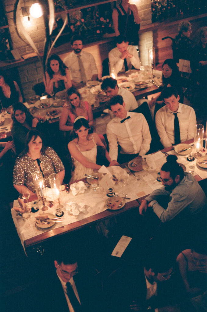 A wedding reception in downtown Los Angeles, California. Discover film wedding photography in New York, Colorado, and California. 